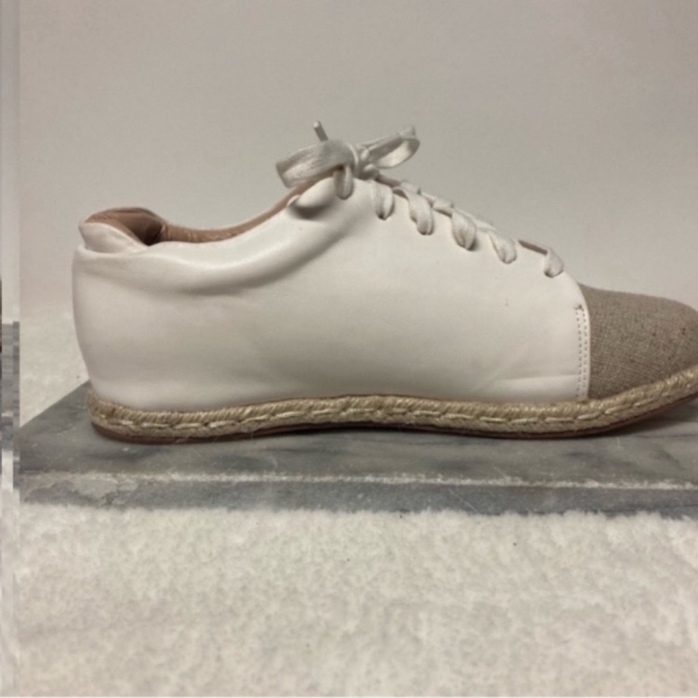 Matt & Nat Lace Up Shoes MAIA Size 8 Vegan Espadrille Runners Cream Leather - Picture 5 of 10